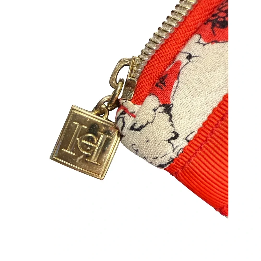 Carolina Herrera Target Dog Print Pouch Cosmetic Bag Red‎ White Makeup New